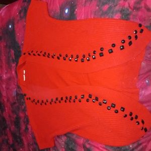 Plus size red sweater short sleeve